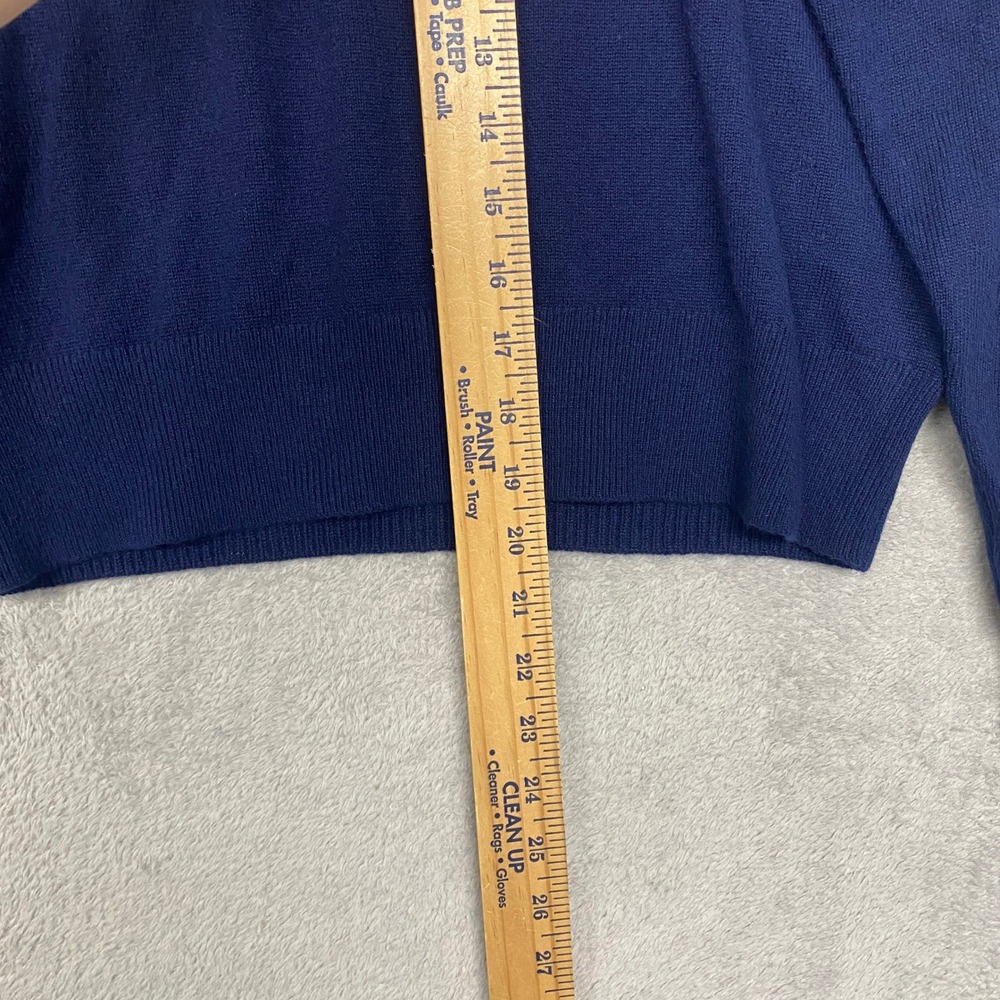 Madewell Cashmere Crewneck Sweater Navy Blue Ribbed Back NY910 Mens XXS NWT - Picture 4 of 8